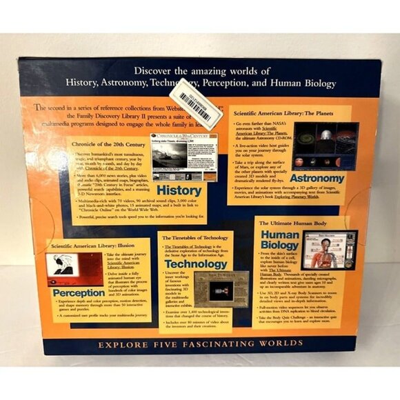 Webster's New World Family Discovery Library II Five CD-ROM Set Rare NEW SEALED - Picture 4 of 8